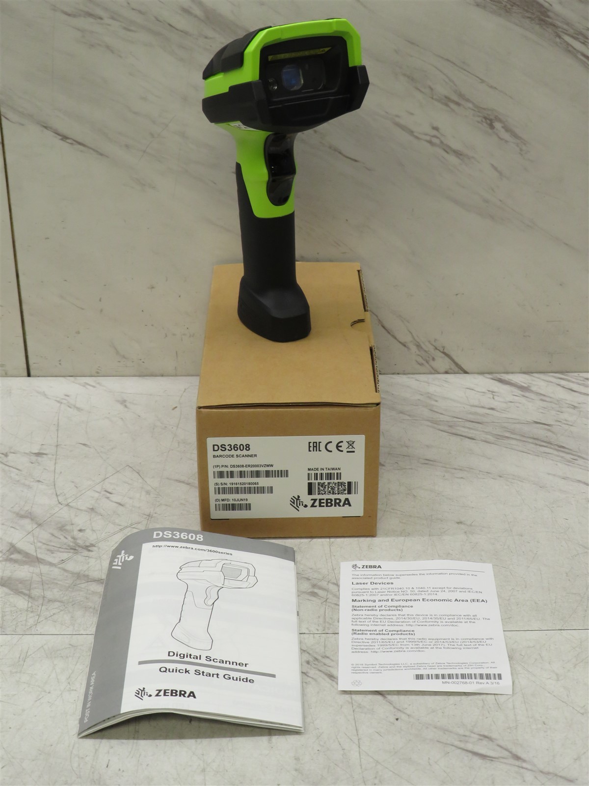 New Open Box Zebra Extended Range 1D 2D Barcode Scanner DS3608-ER20003VZWW