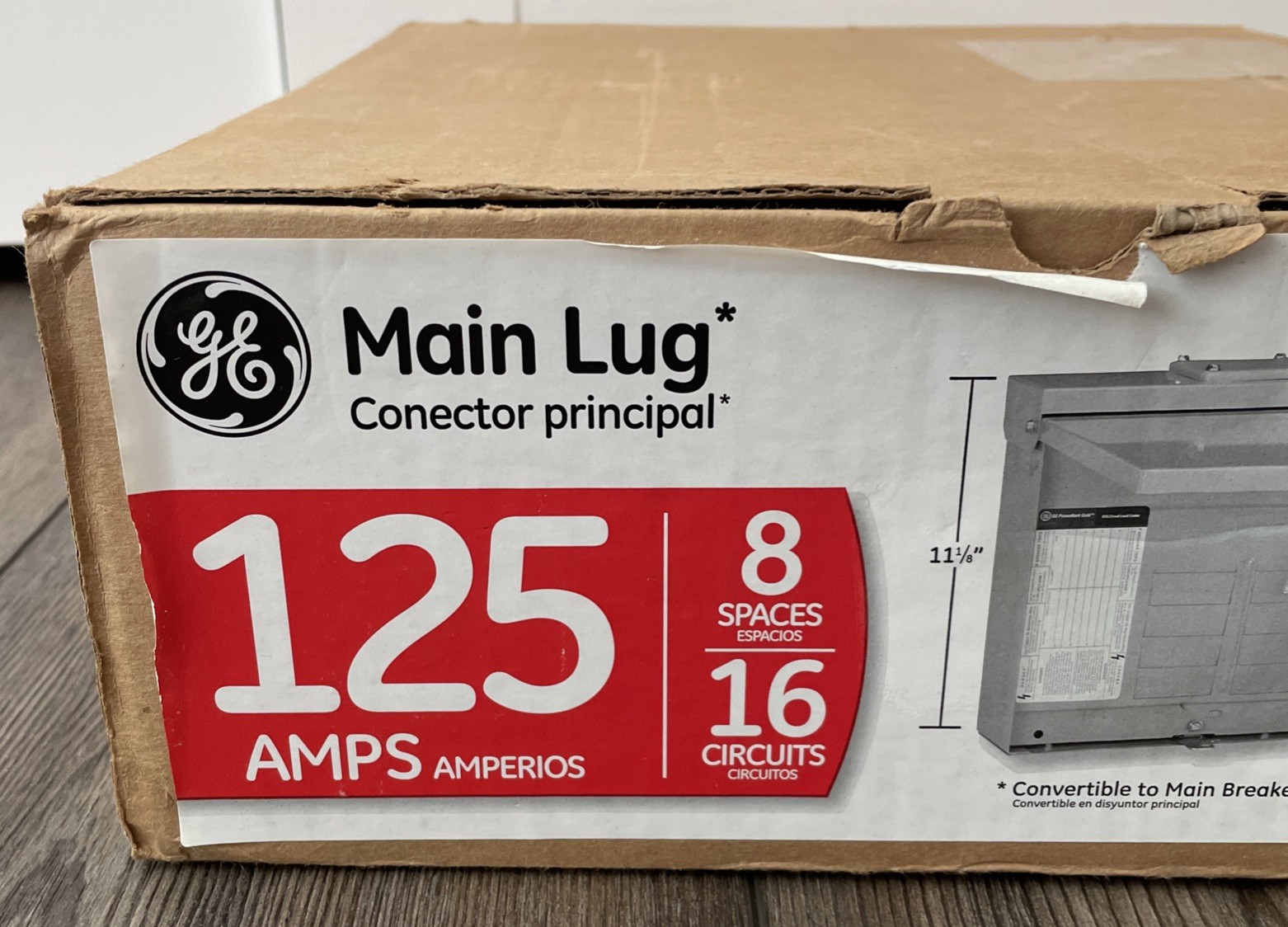GE Outdoor Main Lug Circuit Breaker Panel 125 Amp 8-Space 16-Circuit TLM812RCUP