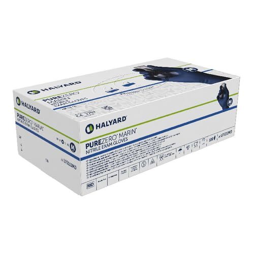 HALYARD Nitrile Exam Gloves, 9.5 Inches Length, 5 Mil, Blue Size S Case of 1000