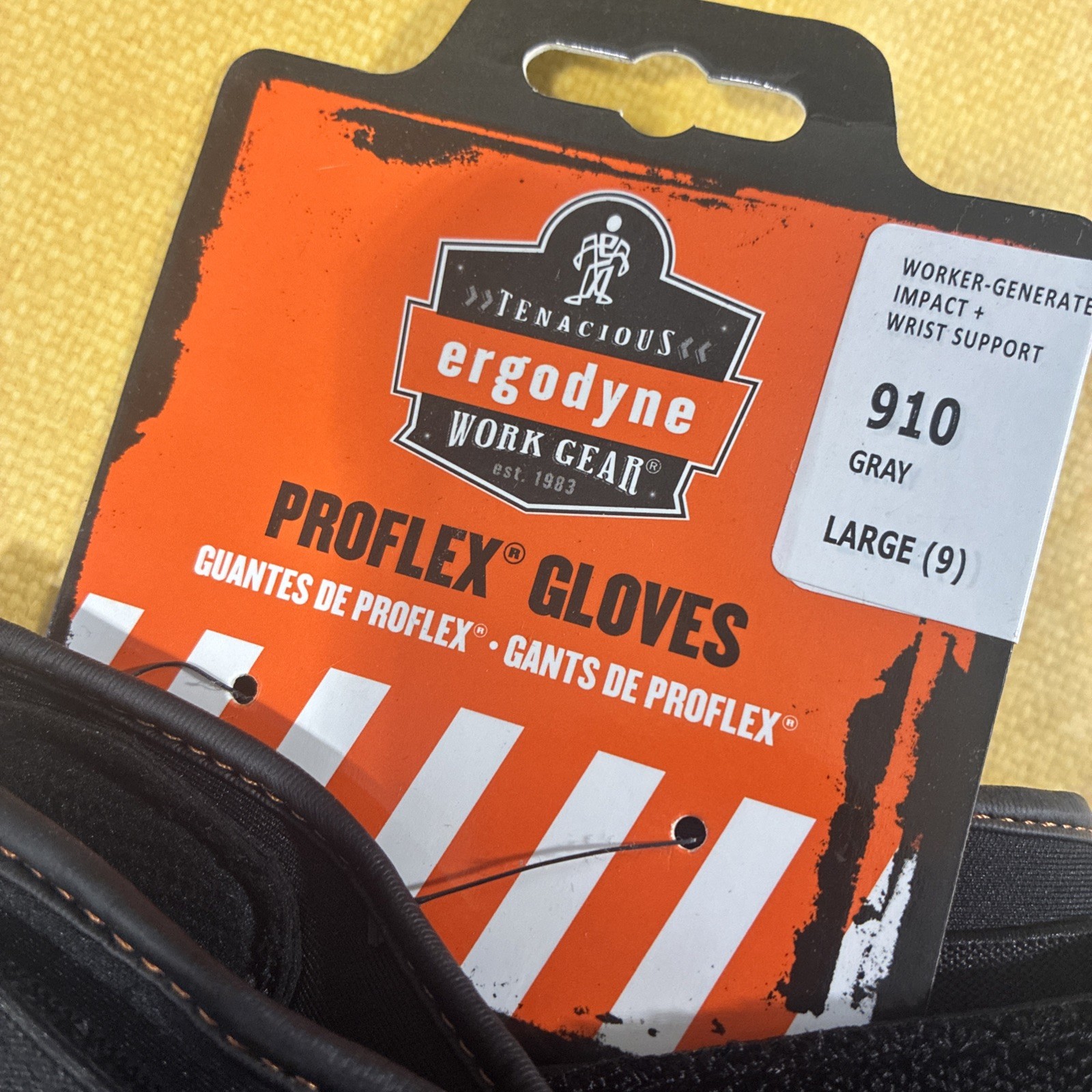 Proflex 910 Large Half-Finger Impact and Wrist Support Work Gloves