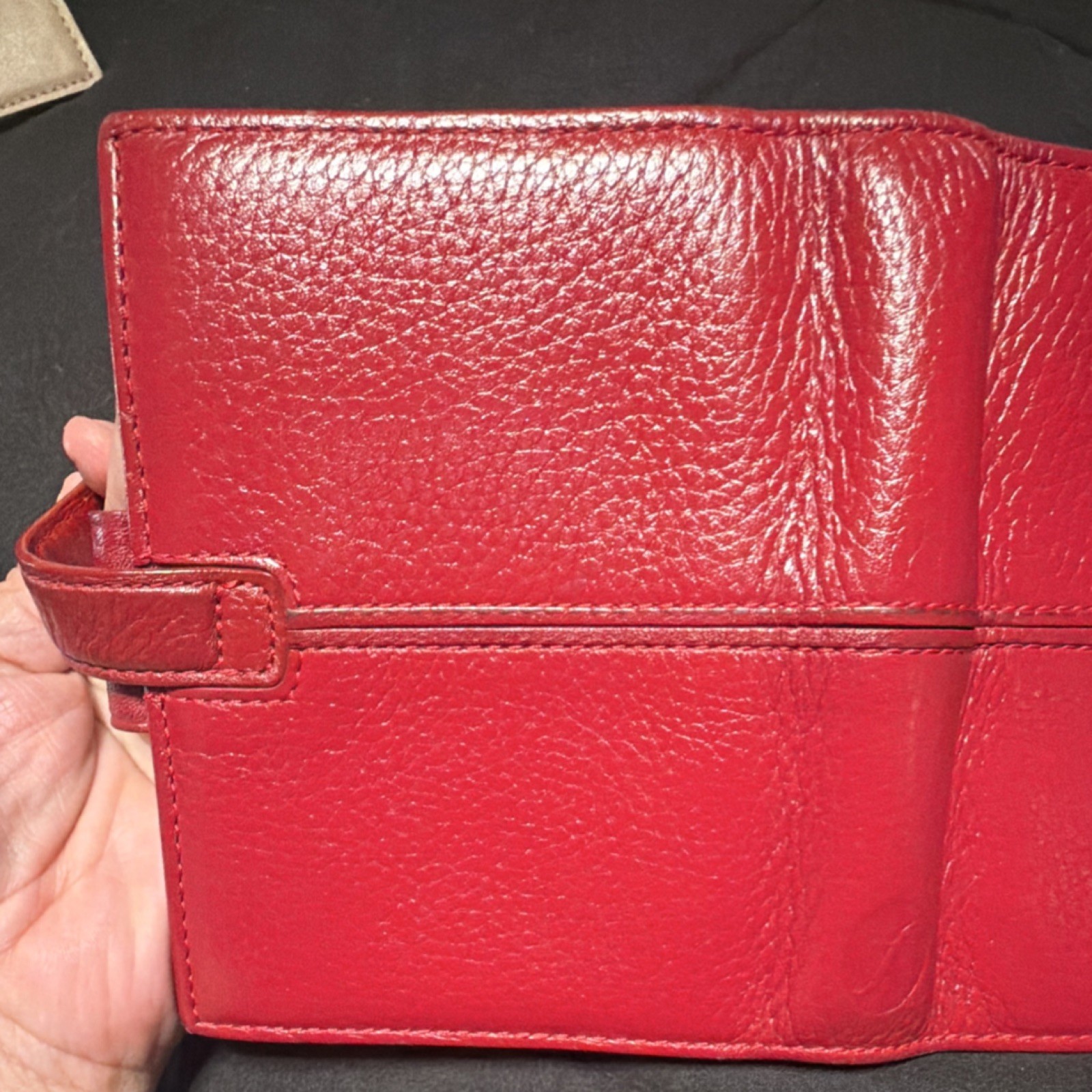 Rare vintage Filofax Pocket Finchley Leather Red Ring-Bound Planner Organizer