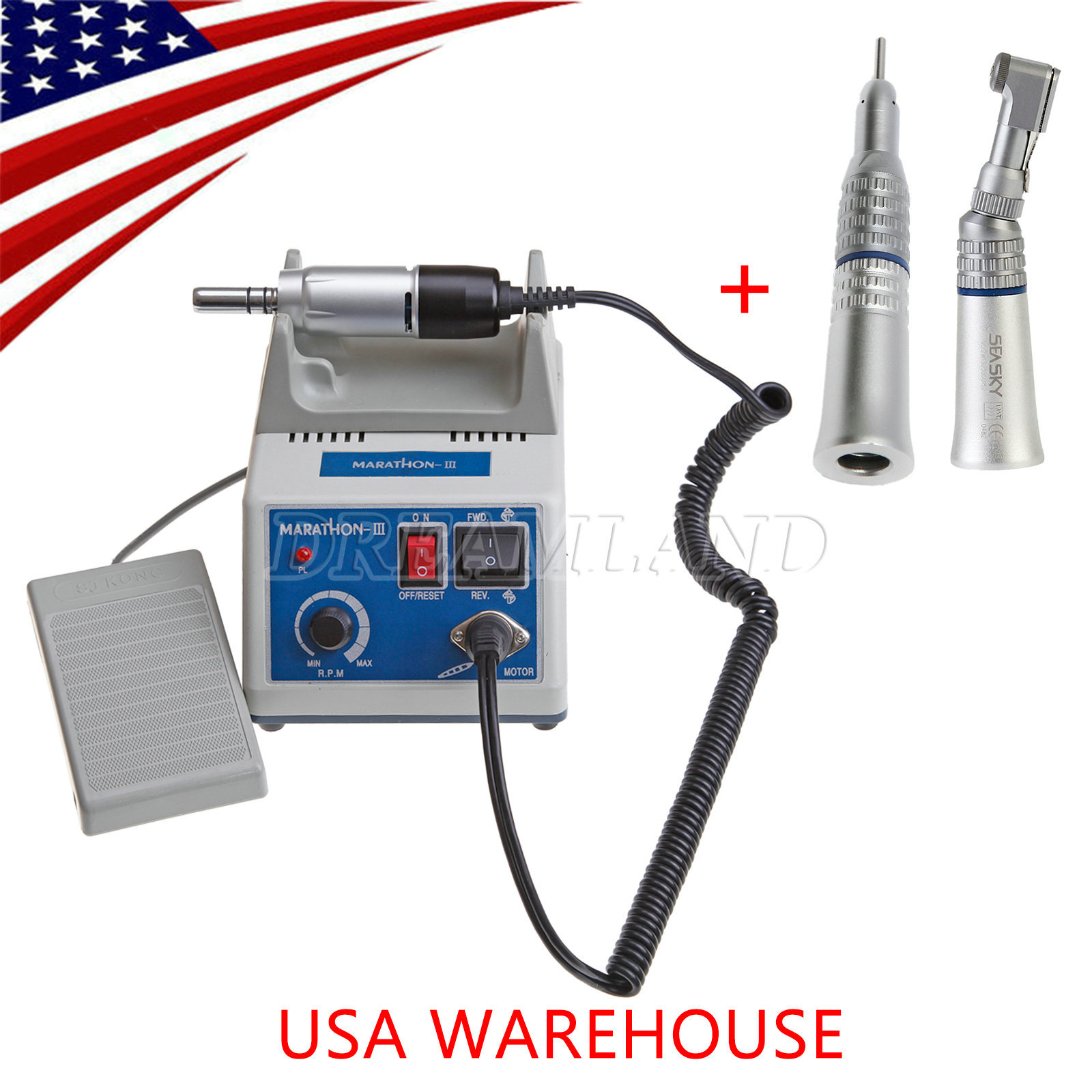 Lab Marathon Electric Micro Motor w/Slow Low Speed Handpiece 35K/35,000 r.p.m.