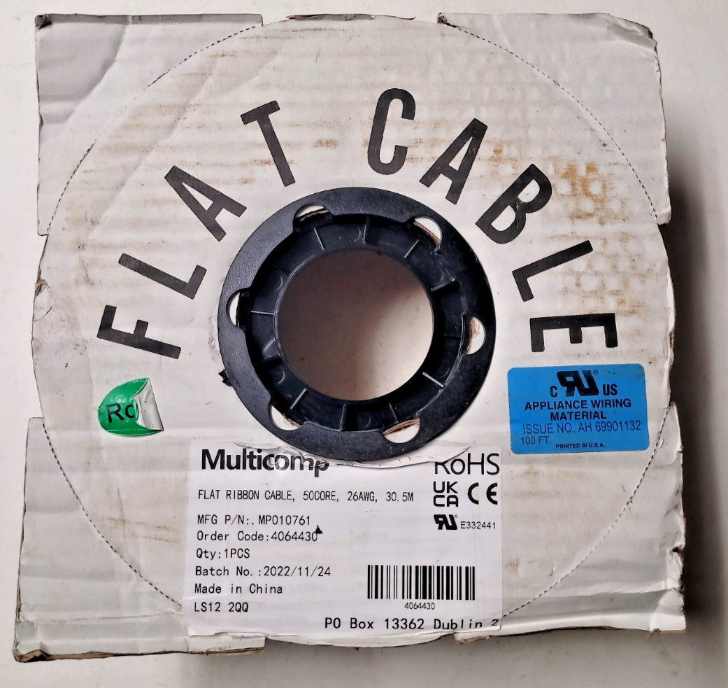 MULTICOMP MP010761 FLAT RIBBON CABLE, 50CORE, 26AWG, 30.5M 100ft.