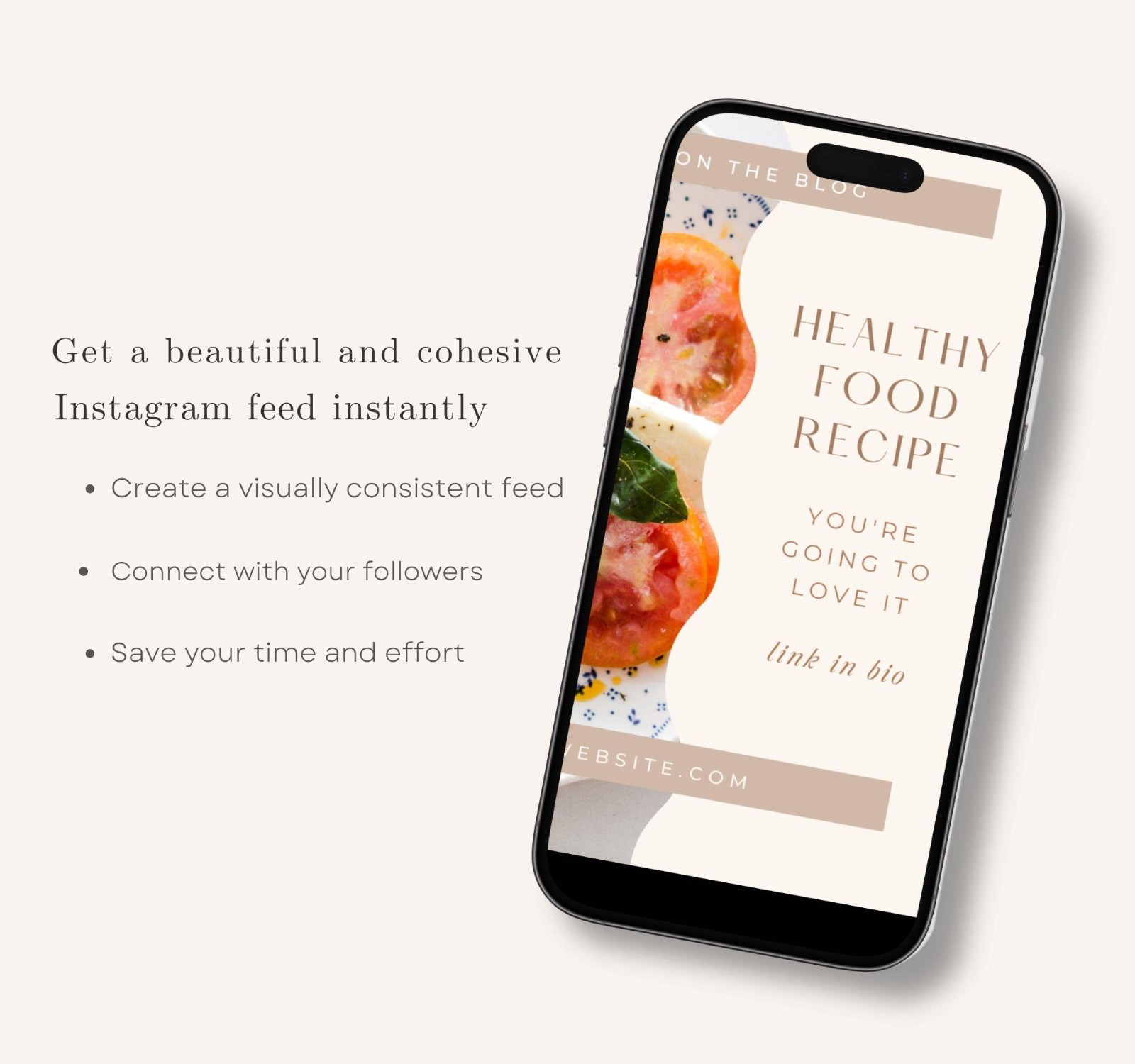 Digital Instagram Templates Canva Editable Food Lovers Social Media Content Kit
