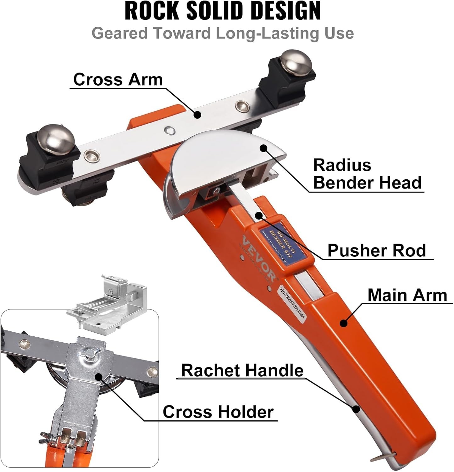 Versatile Hand-Powered Pipe Tube Bender with 90° Flexibility & Accessories