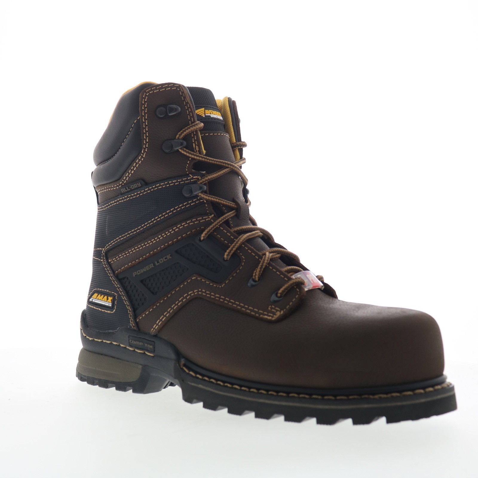 Avenger A-Max Dozer 8 – Composite Toe WP EH PR SR Mens Brown Wide Work Boots