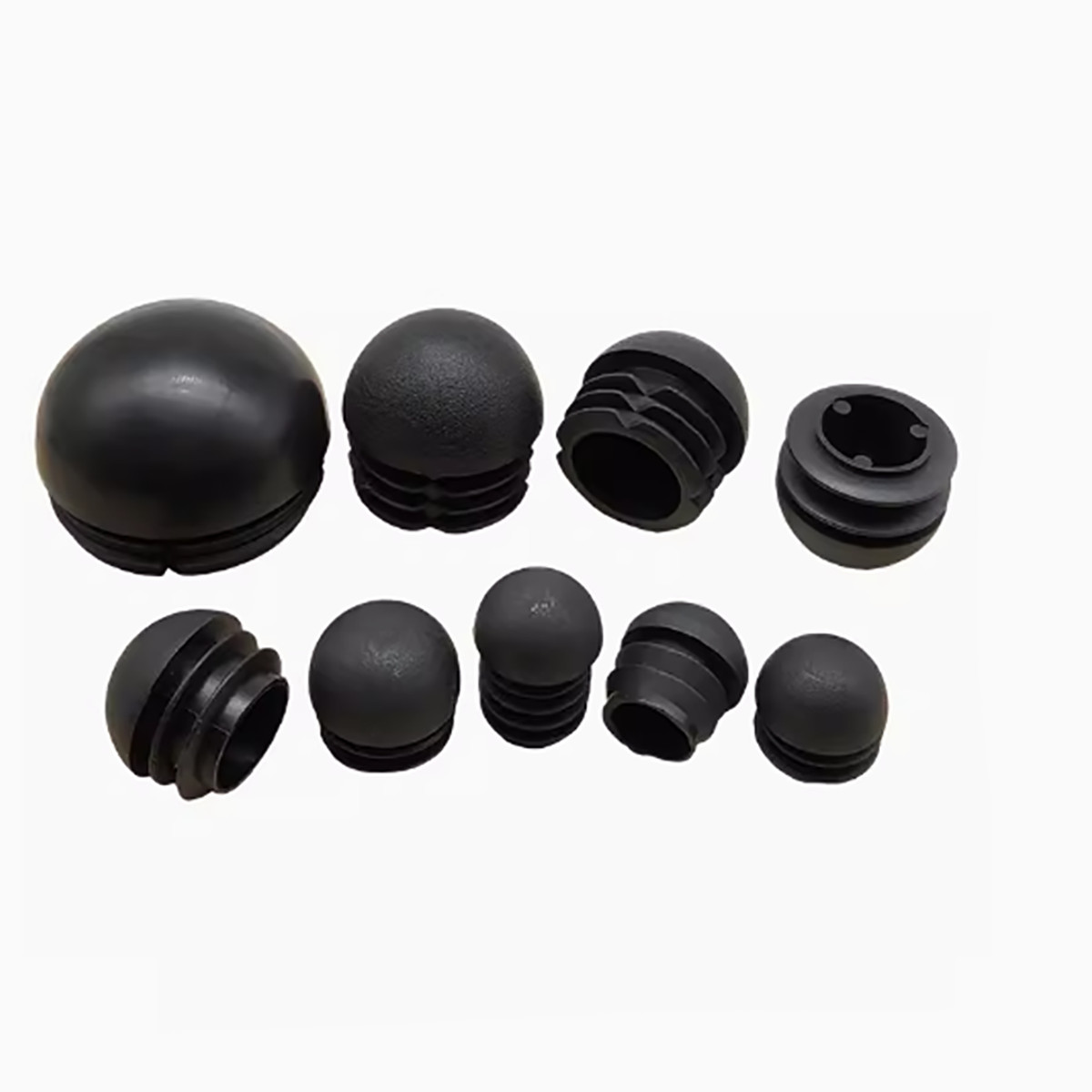 Domed Round Plastic Tube End Caps Insert Bungs Blanking Plugs Stoppers 13mm-76mm