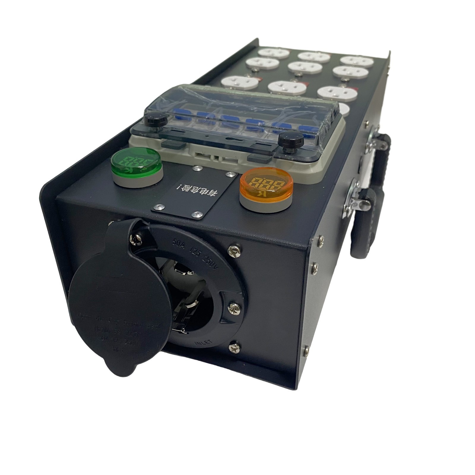 With Input 50A Plug 50A Input 20A US Edisons Outputs Portable Power Distro
