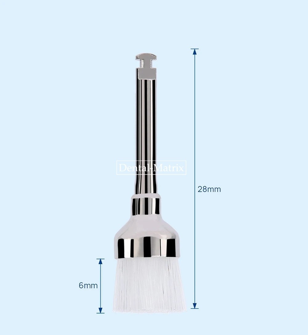 100 Pcs Dental White Nylon Brushes Latch Flat Polishing Polisher Prophy Brush