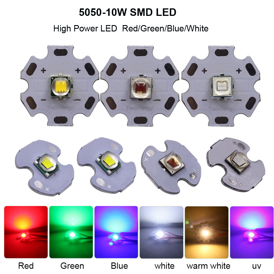 10W 5050 LED diode Red Green Blue white 3.2-3.6V UV For Flashlight LED Emitter