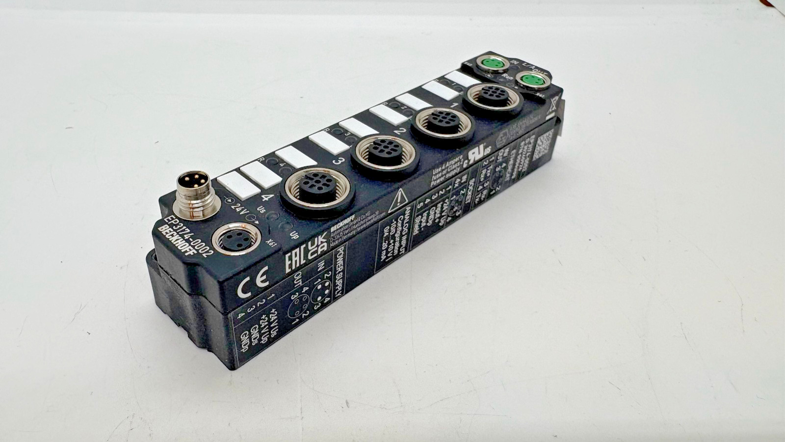 Beckhoff EP3174-0002 EtherCAT Box 4-channel Analog Input 20 mA w/ Cable