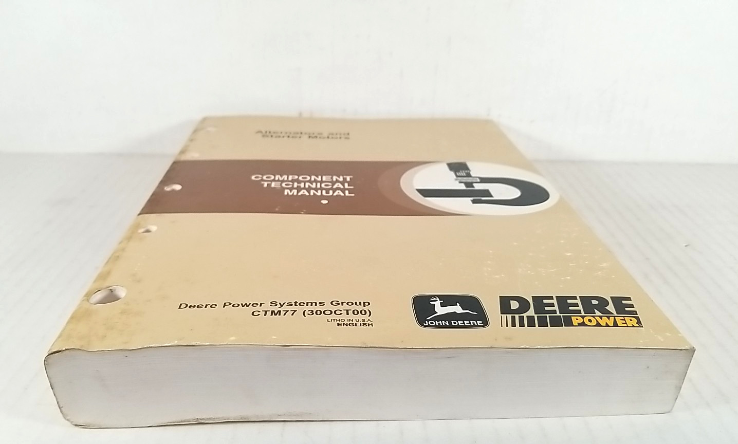 John Deere ALTERNATORS STARTER MOTOR TECHNICAL SERVICE SHOP REPAIR MANUAL, CTM77