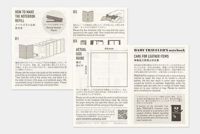 5 Set Traveler’s Notebook 20th Anniversary Baby Notebook Black set TRC CARAVAN