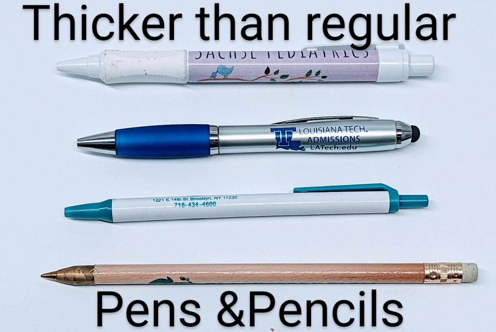30ct Lot Retractable Misprint Pens Thick Barrel Rubber Grip: MIXED COLORS/STYLES