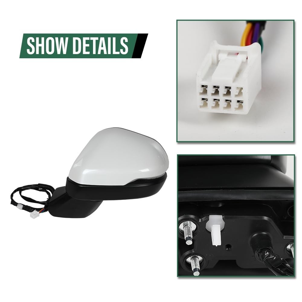 Power Mirror Left Drv Side 7-Pin Folding Honda CRV 2023-2024 76258-3B4-H11 White