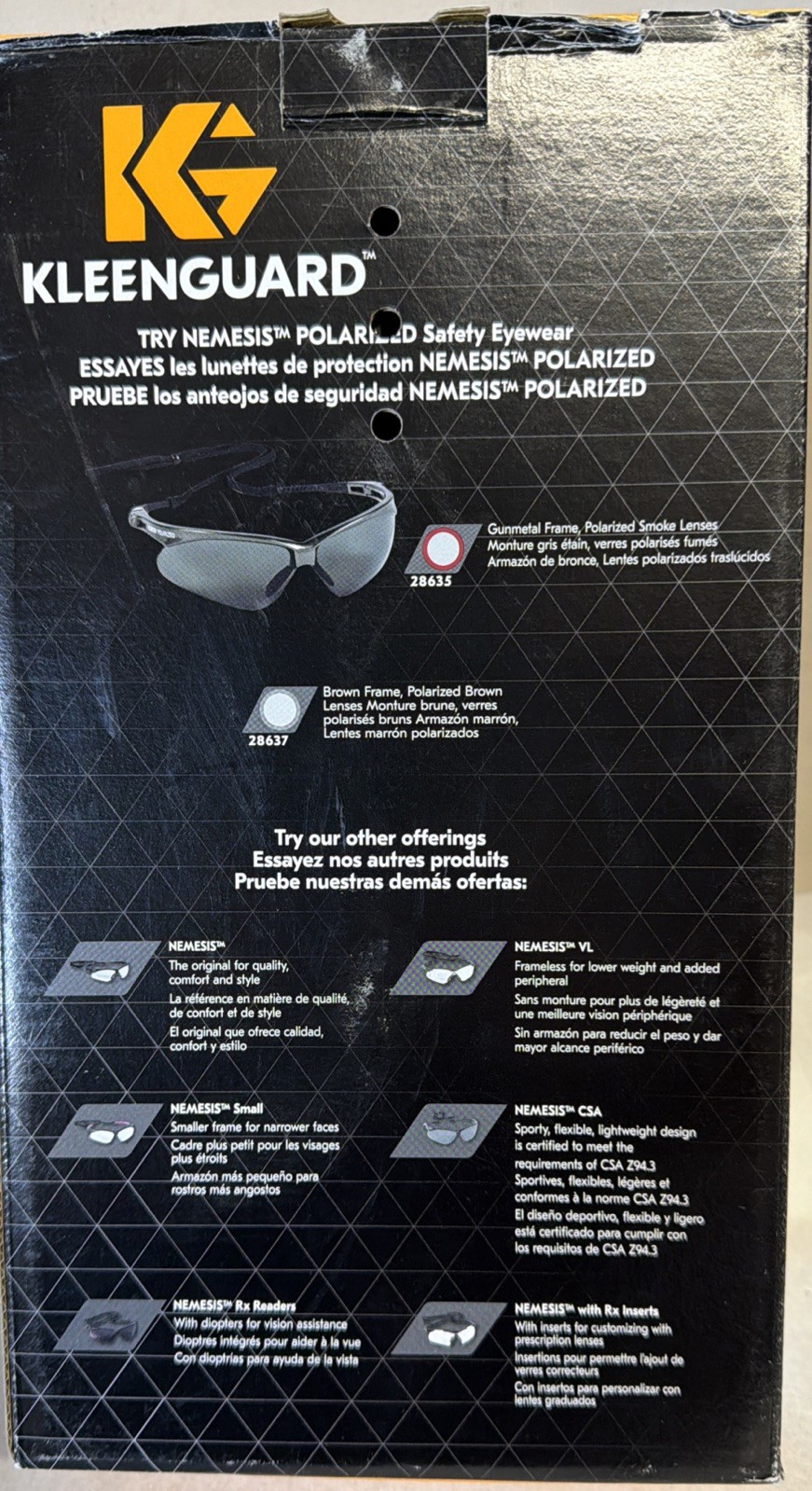 KLEENGUARD NEMESIS POLARIZED SMOKE LENS SAFETY GLASSES SUNGLASSES 28635 1/PAIR
