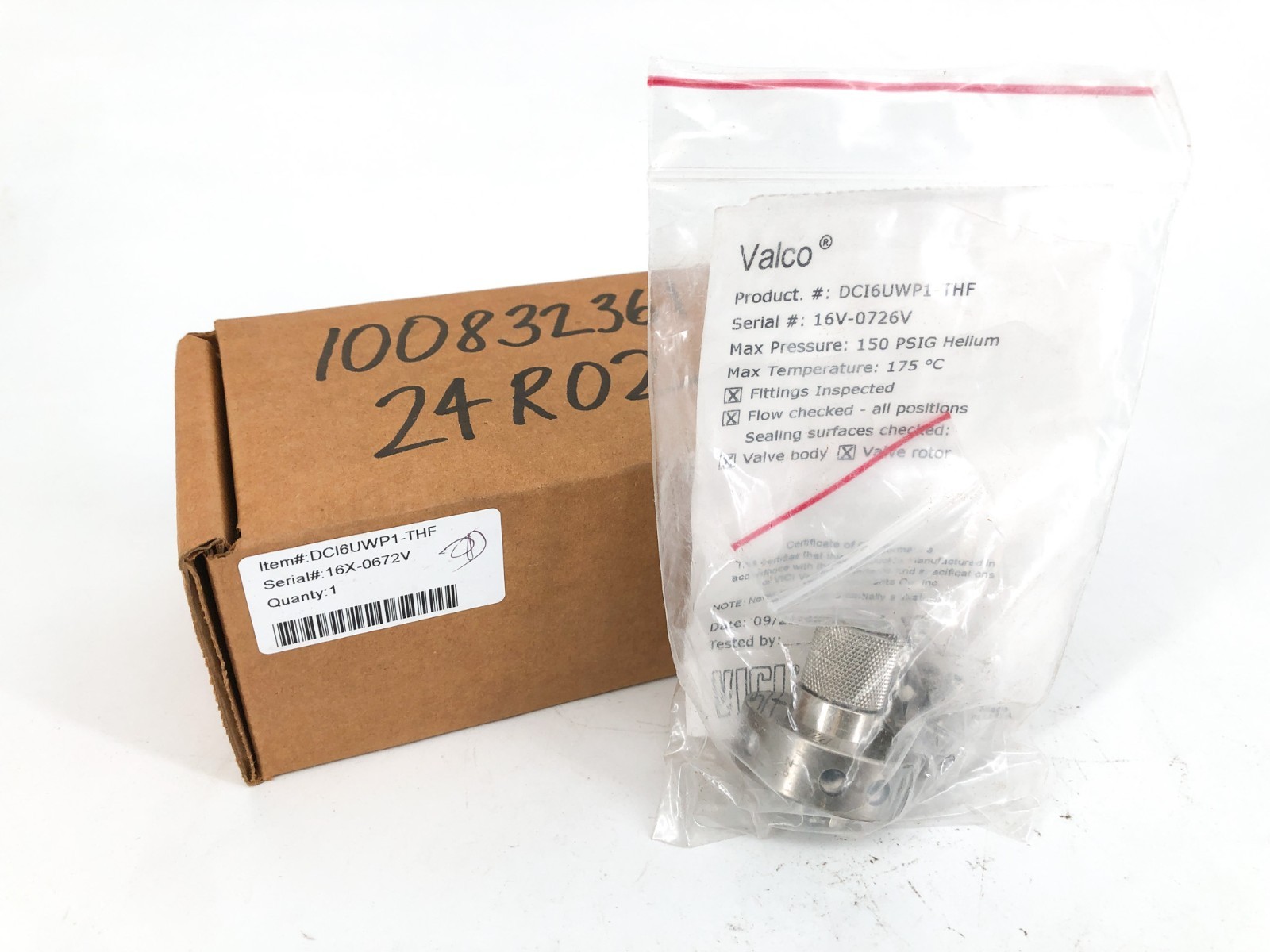 New VICI Valco DCI6UWP1-THF Internal Volume Valve 6-Port 2-Pos 1/16″ 150psi