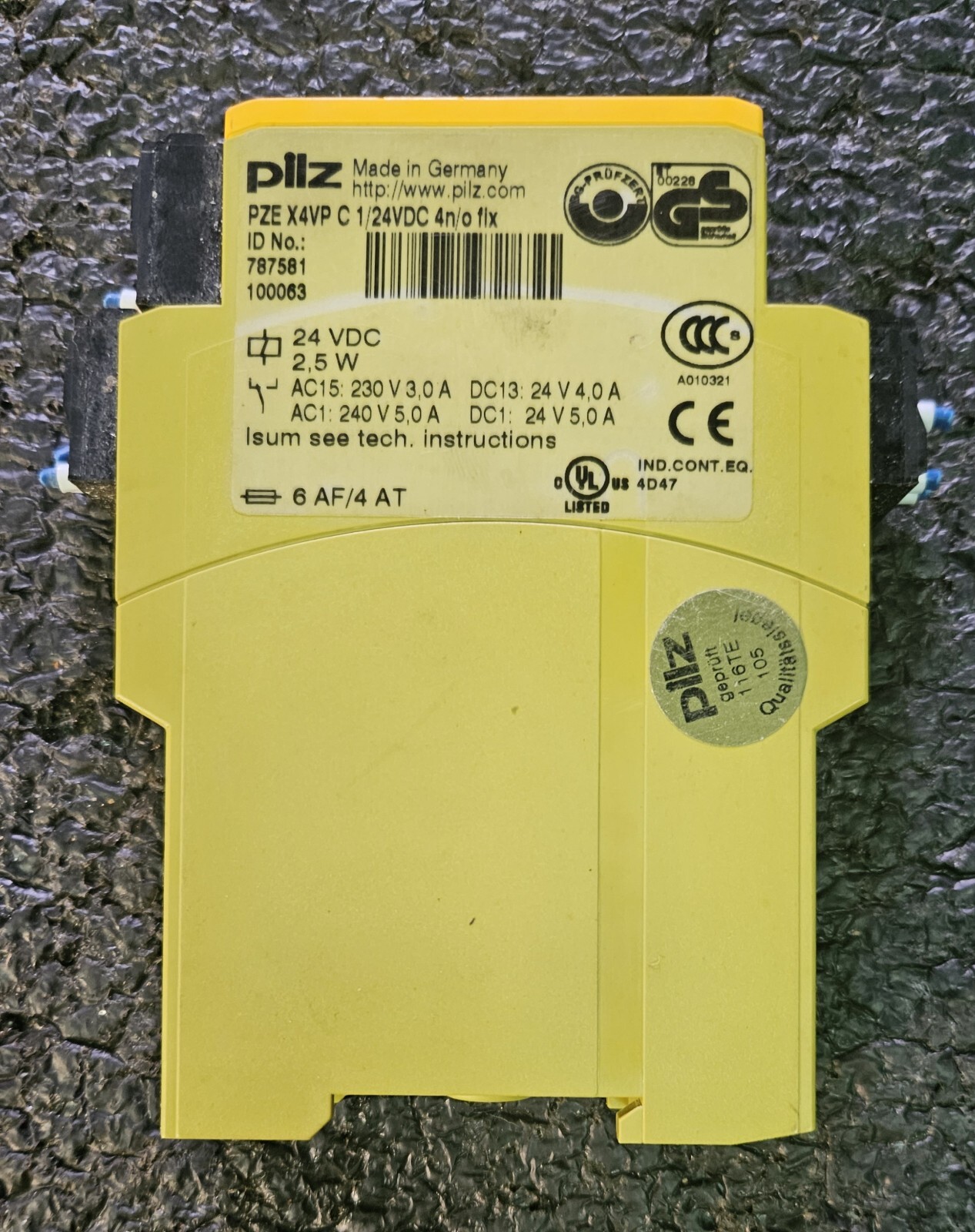 Pilz Pze X4VP C 1/24VDC 4n/0 Fix Id No. :787581