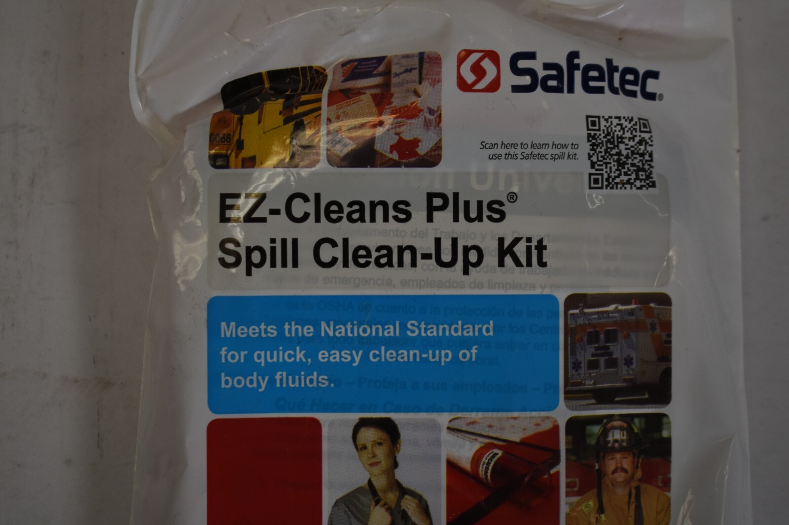2 Pack SAFETEC EZ Cleans Plus Spill Clean Up Kit 17121 Use bBy 02/2025