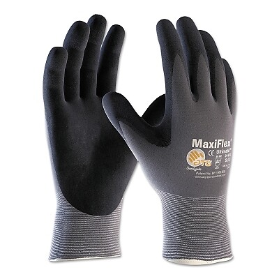 PIP 34-874/M G-Tek Maxiflex Nitrile GlovesMedium,Black Coated