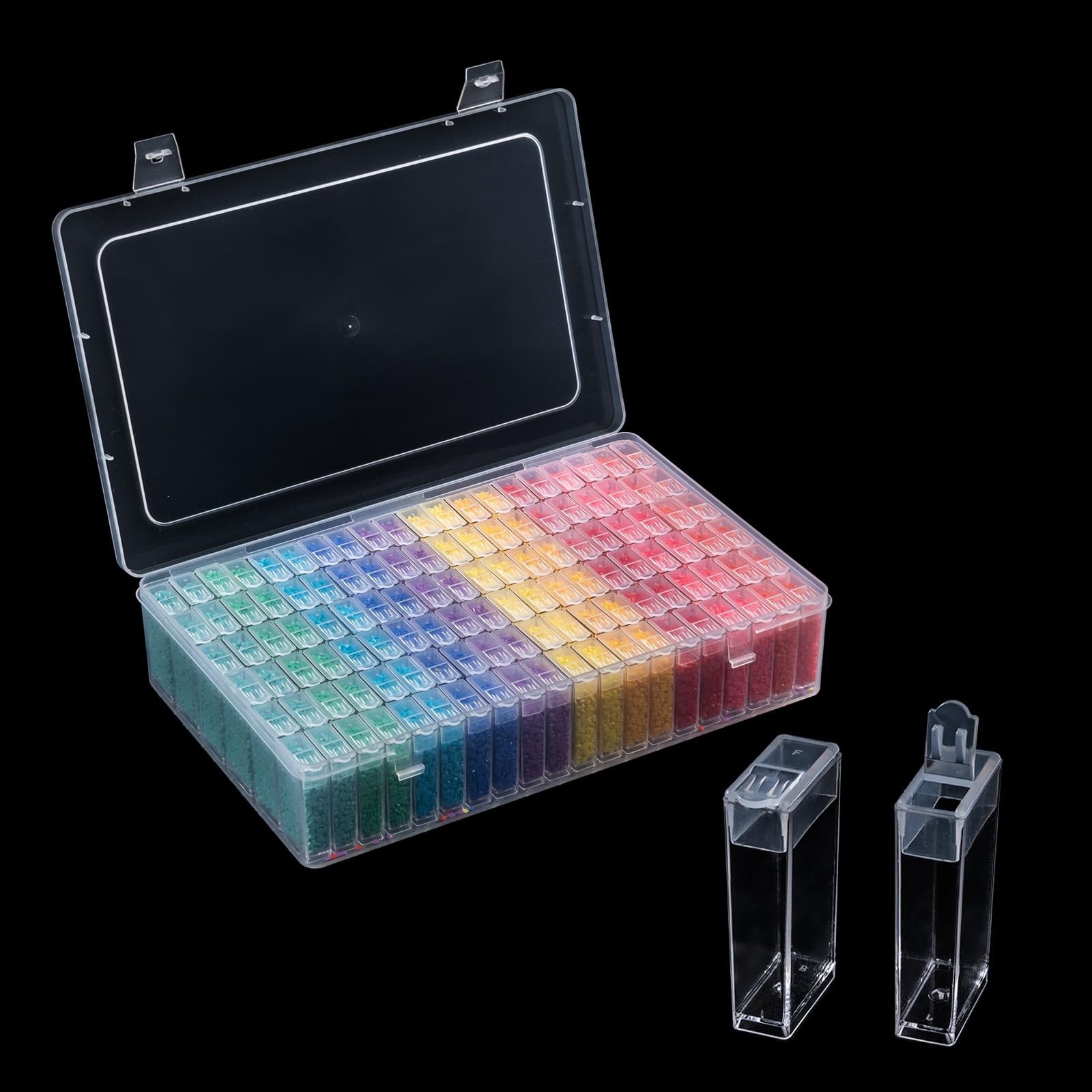Diamond Painting Storage Containers with Lids – 120PCS Portable Transparent P…