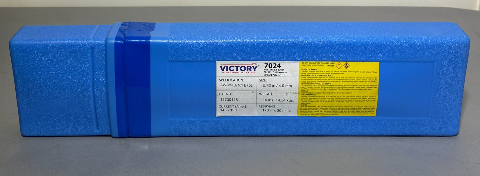 Victory Iron Powder Coated Electrodes 7024 5/32″ – 10Ibs Welding Alloys Rods