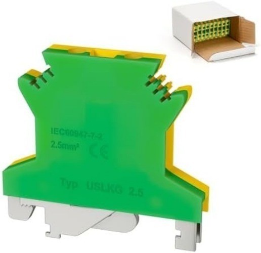 10 Pcs USLKG2.5 DIN Rail Mounted Terminal Block
