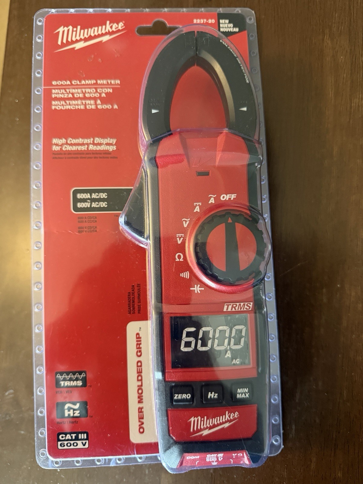 Milwaukee 2237-20 Digital Clamp Meter CAT III 600V 600A 6000 Count Backlit