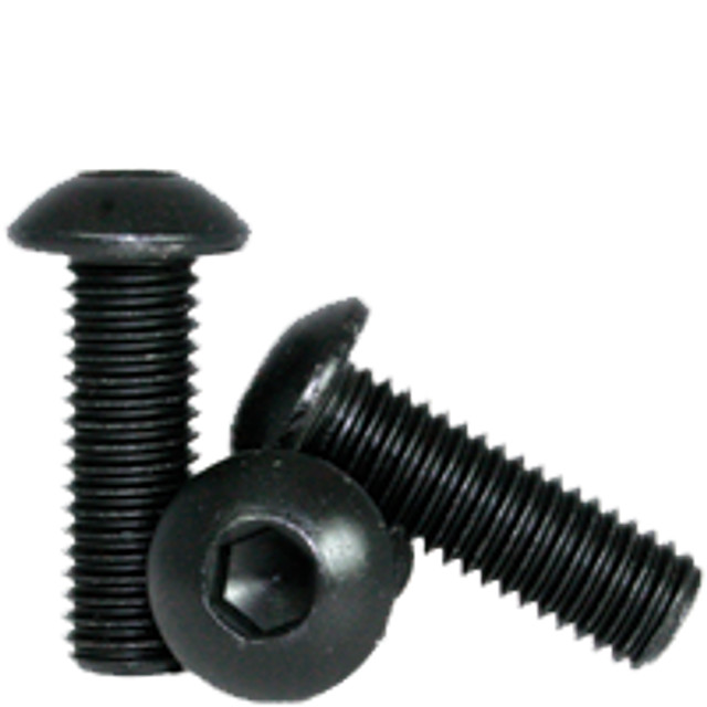M5-0.80 x 20 mm Button Socket Cap Screws, 12.9, Black Oxide, FT, UNC, 25 PK