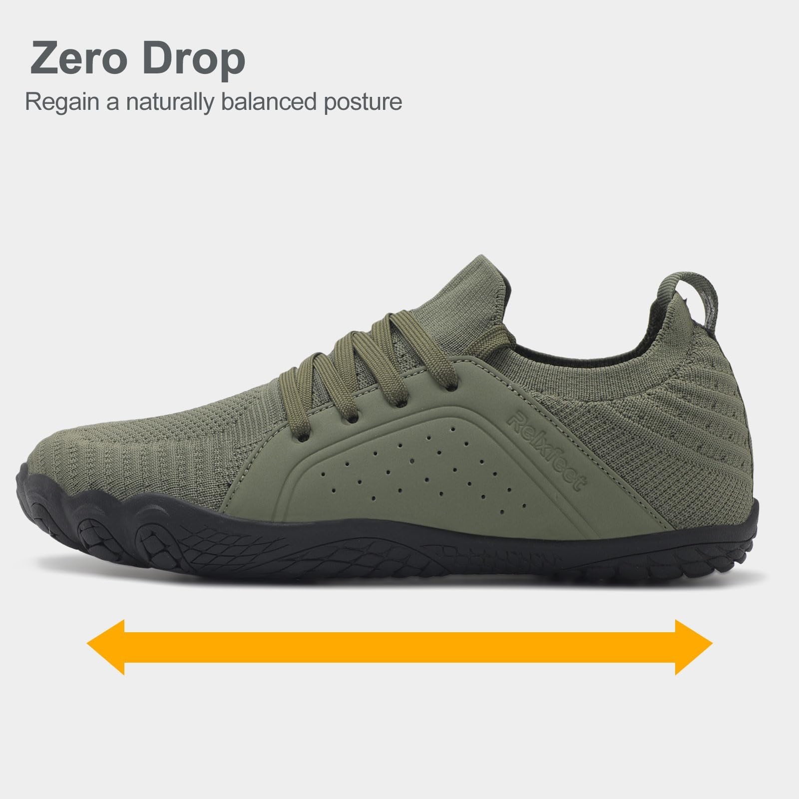 relxfeet Men’s Barefoot Trail Running Shoes Minimalist Wide Toe Box Design Ze…