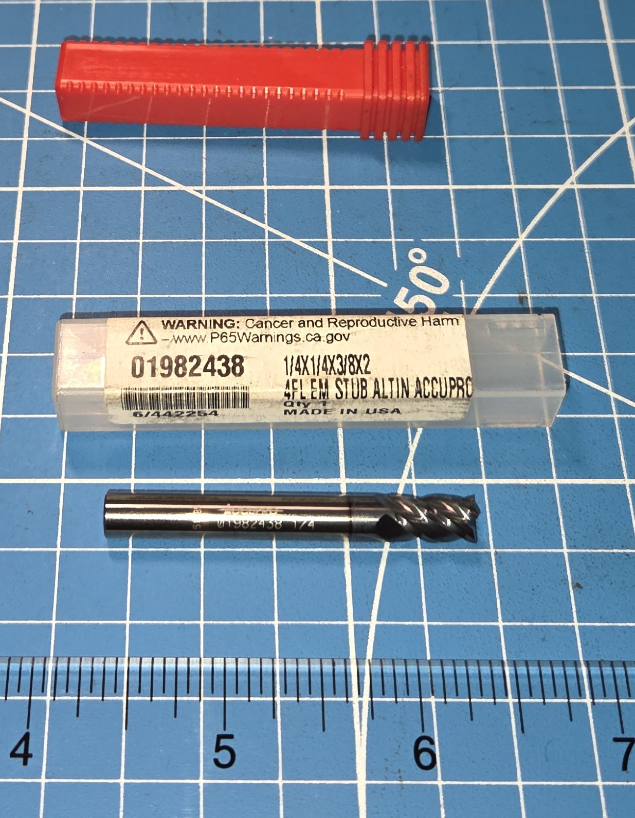 AccuPro 1/4″ x 1/4″ x 3/8″ x 2″ Carbide End Mill 4 Flute ALTIN 01982438