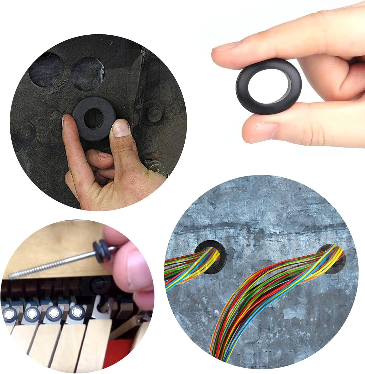 200 PCS Rubber Grommet Kit for Firewall Hole Plugging – Assorted Sizes!