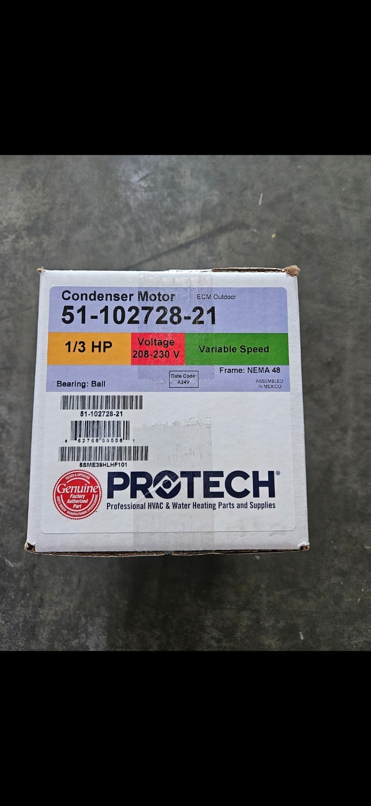 OEM Rheem Ruud Condenser ECM Outdoor Fan Motor 51-102728-21