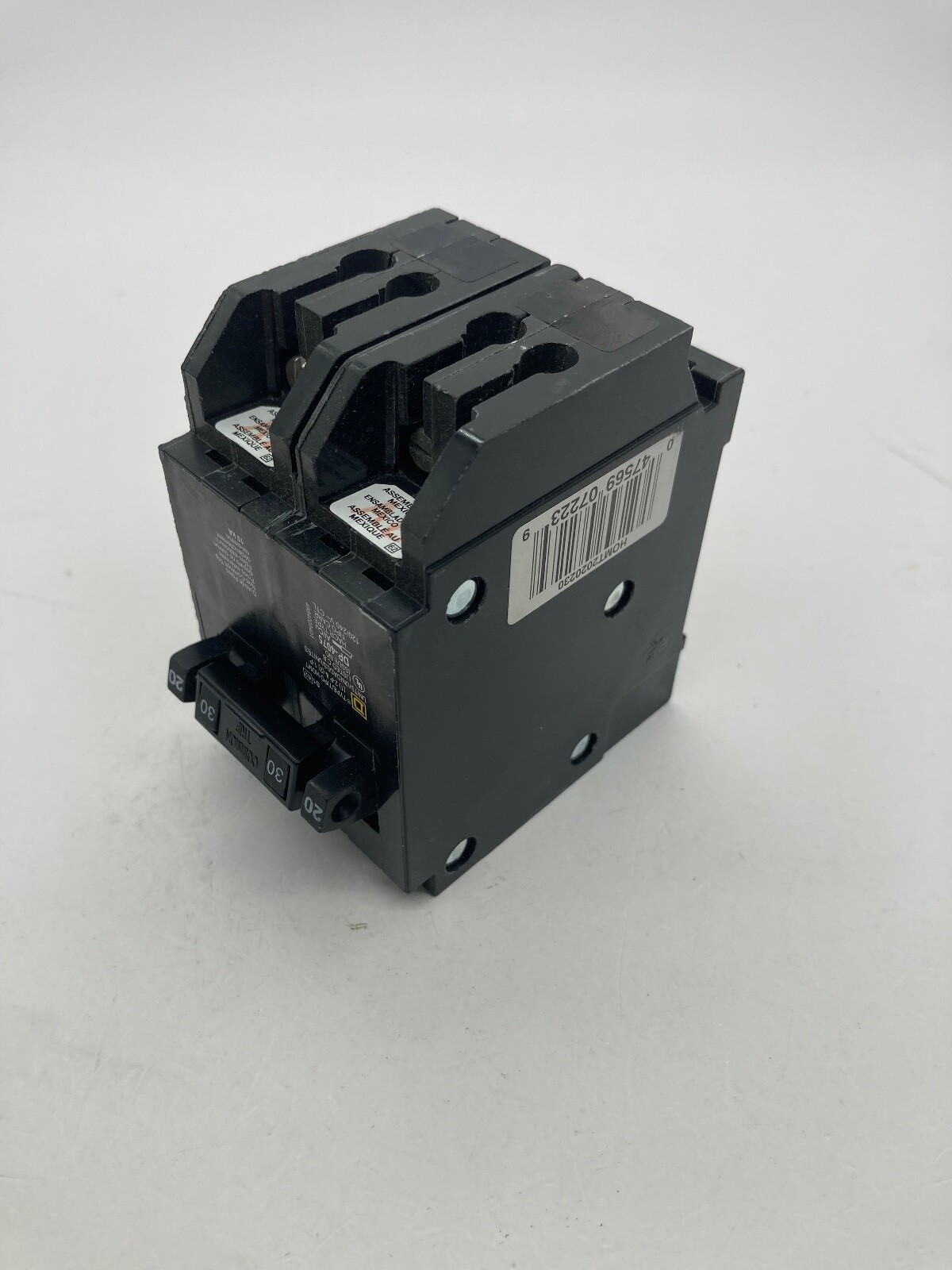 HOMT2020230 Homeline Quad Two 1 Pole 20 Amp One 2P 30 Amp Plug In Tandem Breaker