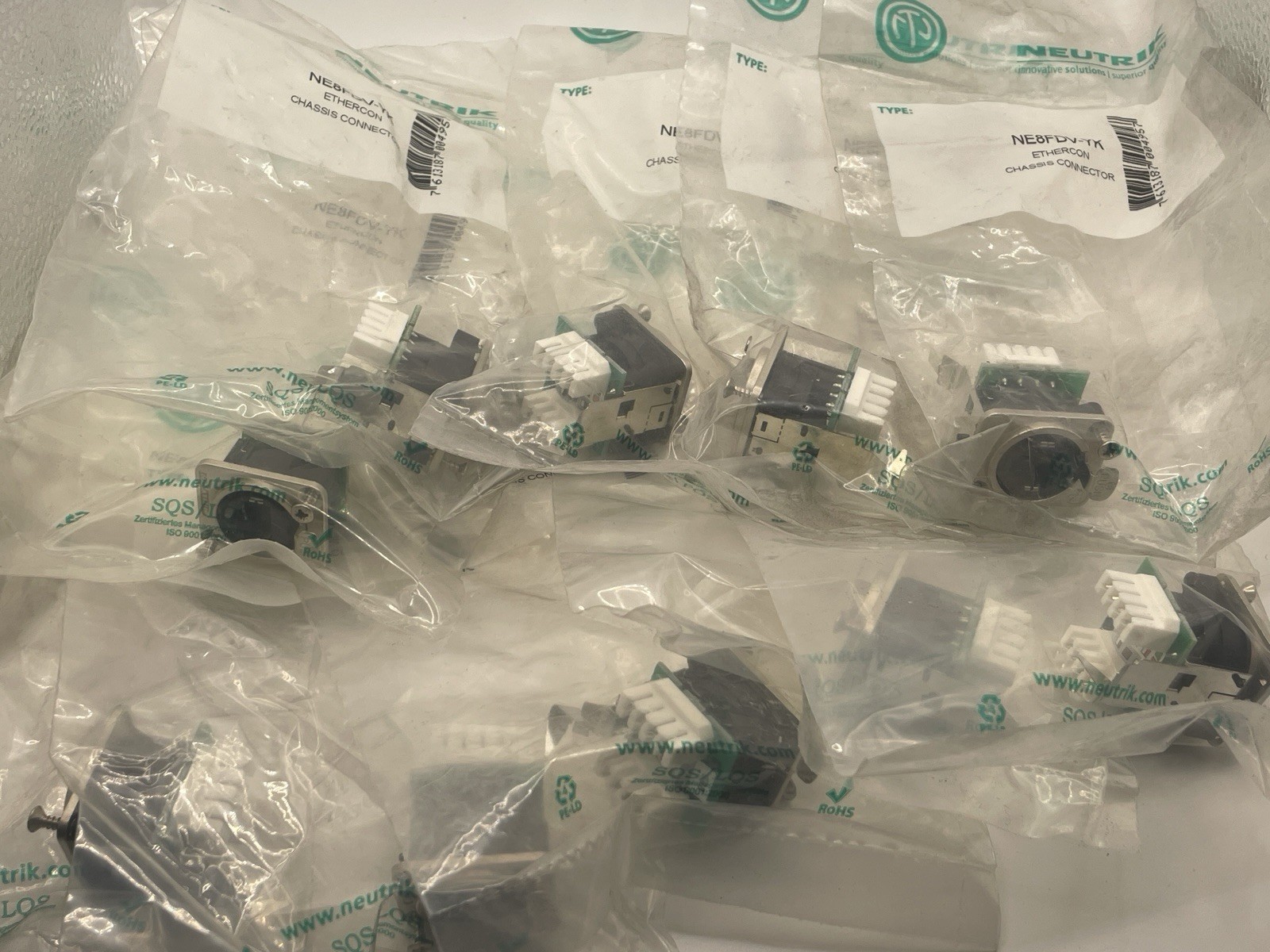 10 Neutrik NE8FDV-YK etherCON Series Panel Mount Receptacle