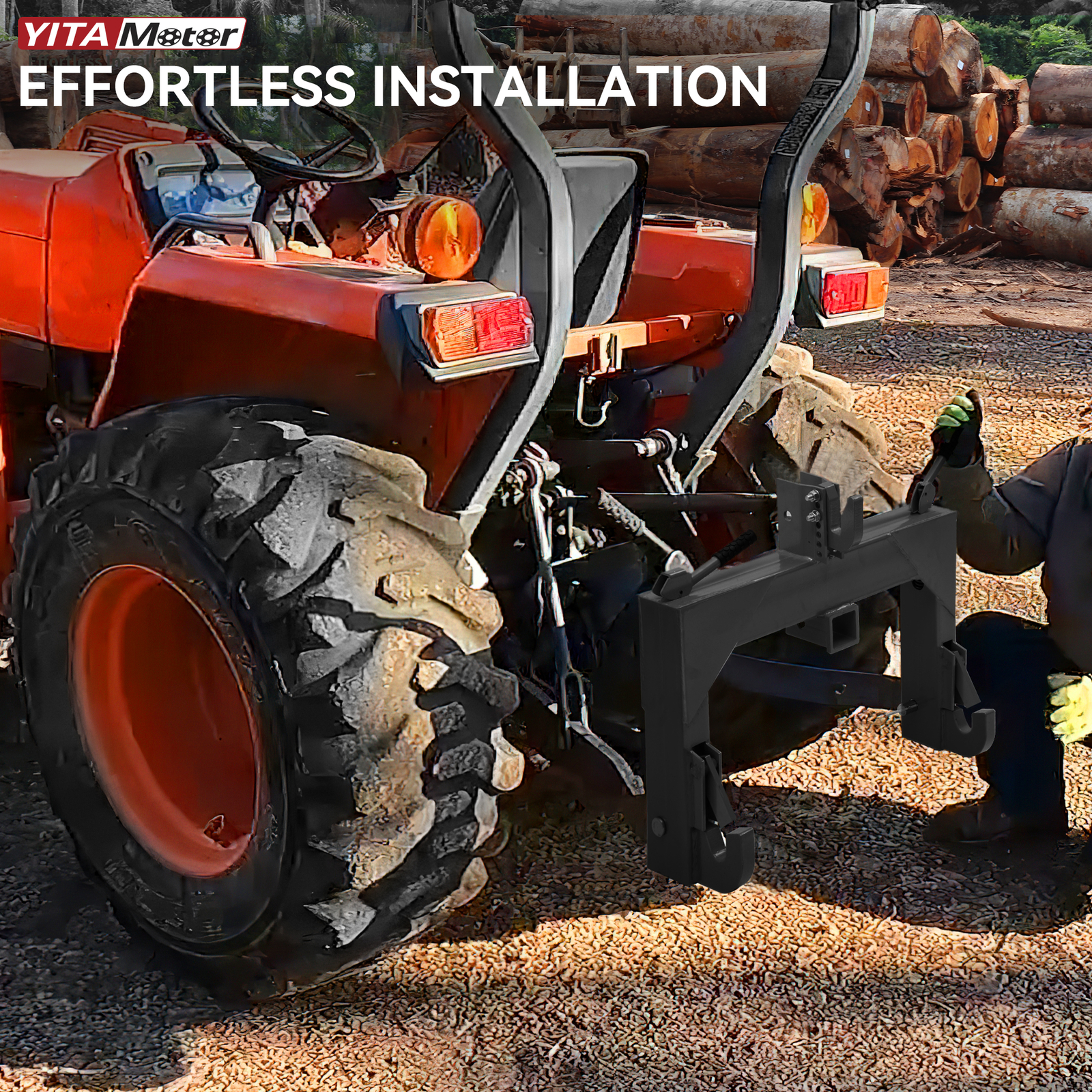 3-Point Quick Hitch Adapter for Category 1 & 2 – Attachment for Tractor Steel