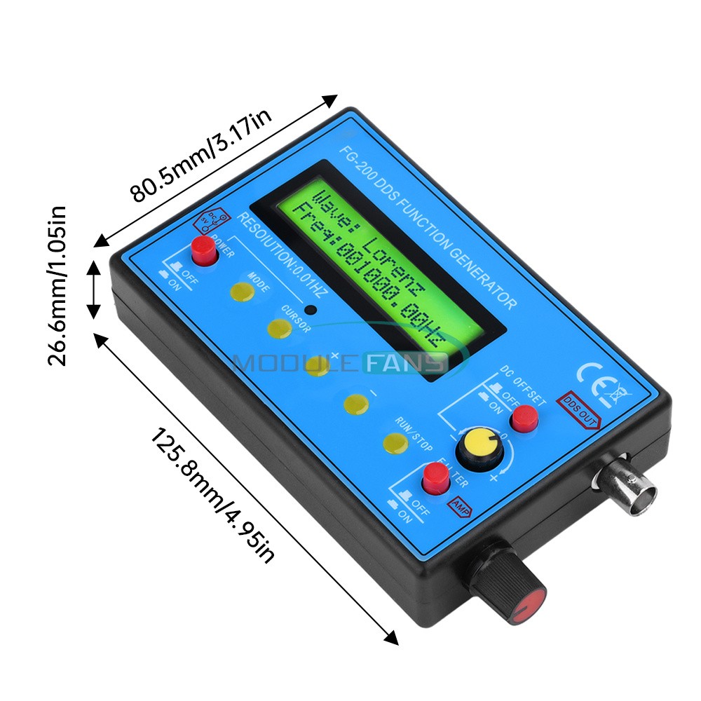 FG-200 0.01~500KHz DDS Function Signal Generator Frequency Signal Counter hot