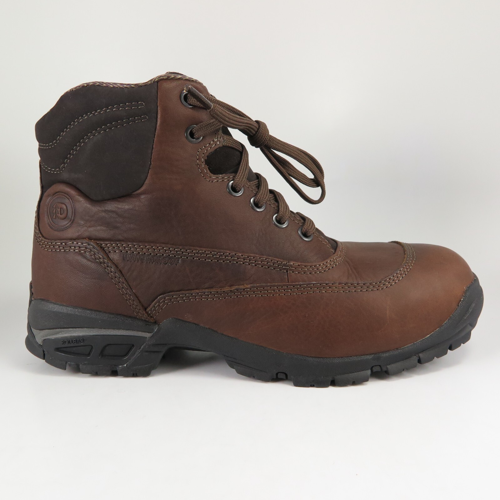 Dunham TUFF-LITE Soft-Toe Work Boots Mens Size 8.5D Brown Leather Oil-Resistant