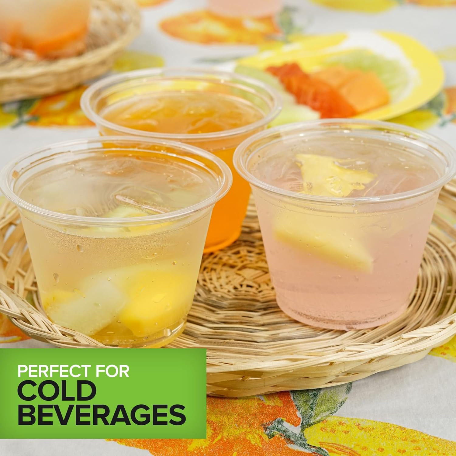 Stock Your Home 9 Oz Commercially Compostable Cold Cups (50 Pack), Eco Party Cup