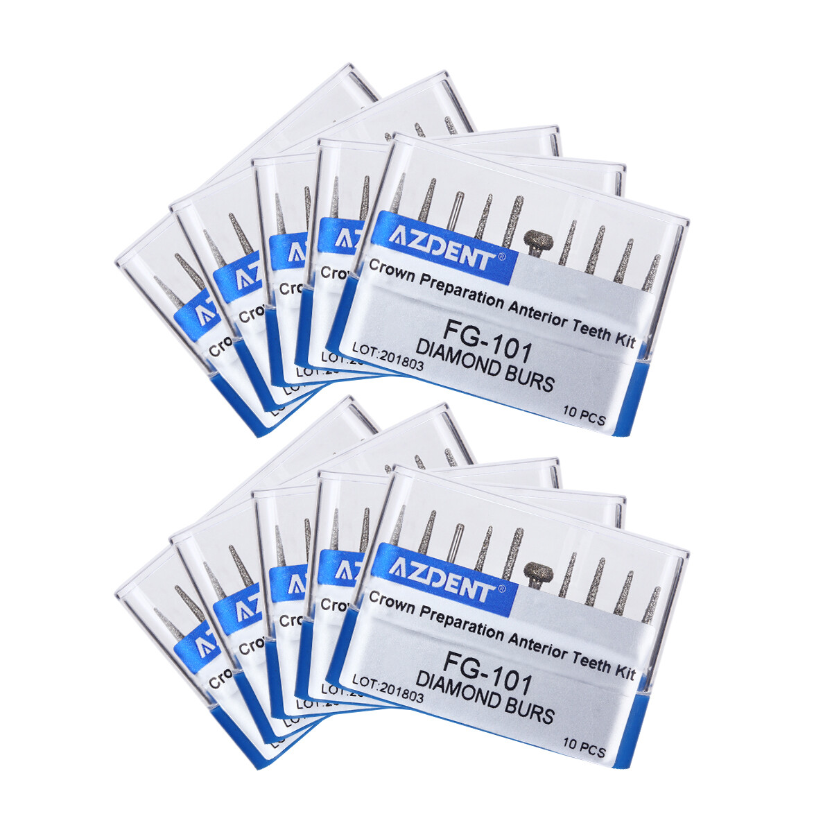 50Types Dental Surgical FG Diamond Burs Kit Fit High Speed Handpiece AZDENT