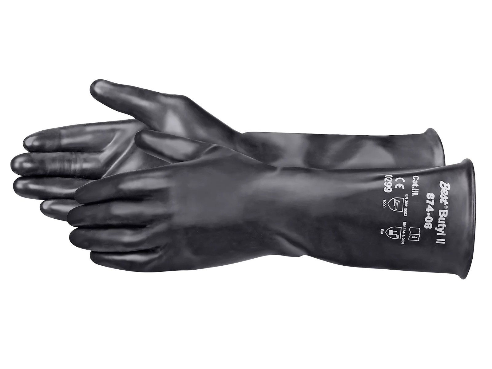 Norton Company Rubber Chemical Protective Gloves, Medium, 72 Sets / case