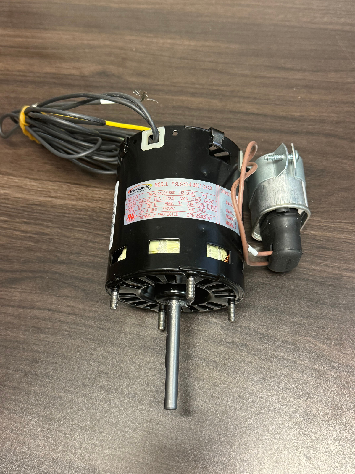 Interlink Refrigeration Motor 25309101 1/15 HP 1400 RPM 208-230 V