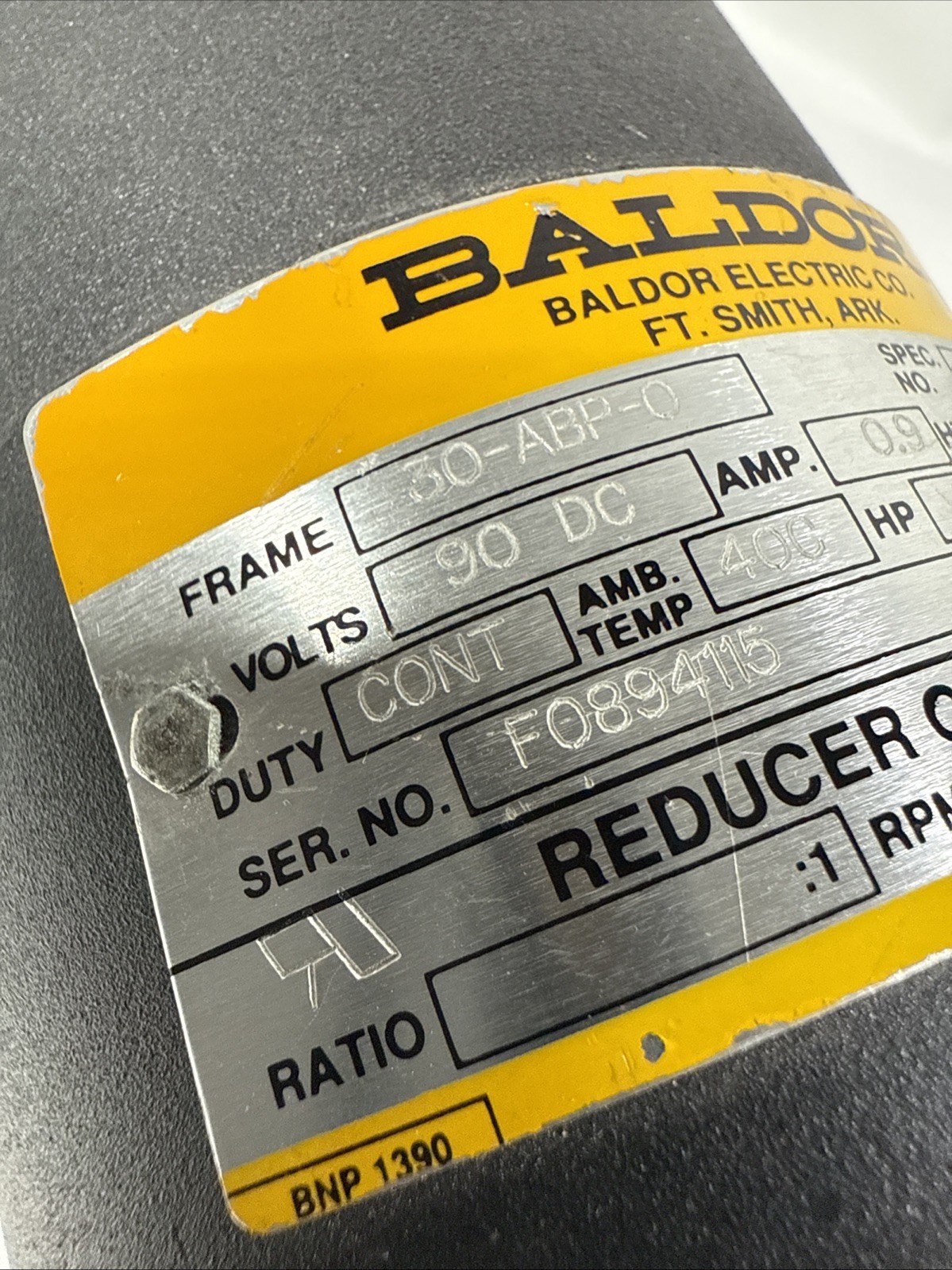 Baldor Motor HP 1/12 VOLTS 90DC RPM 1725 DCPM