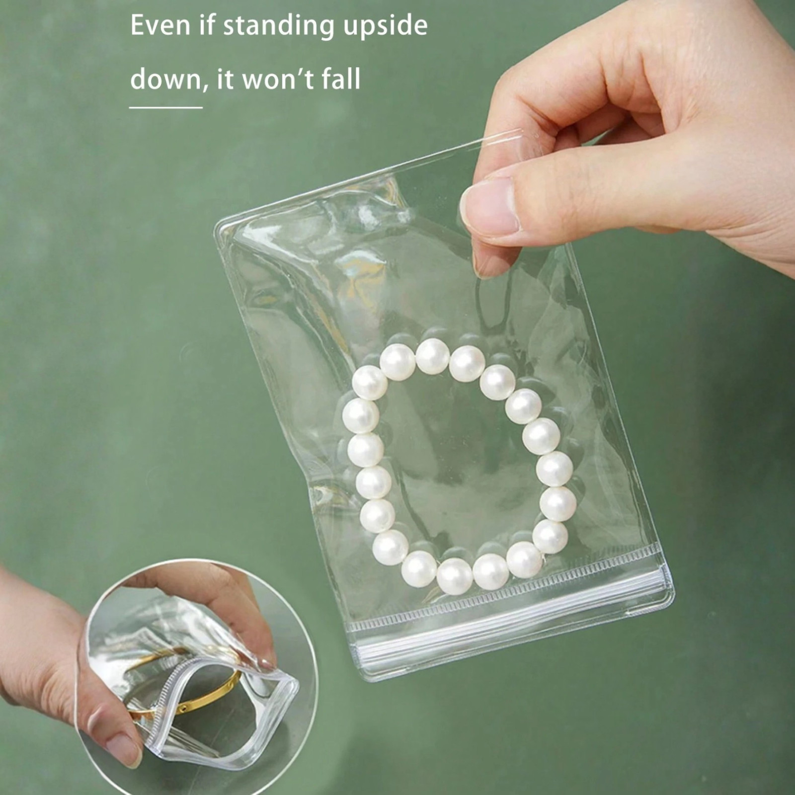 Anti Tarnish Jewelry Bags Clear PVC Ziplock Resealable Ring Earring 10-100Pcs