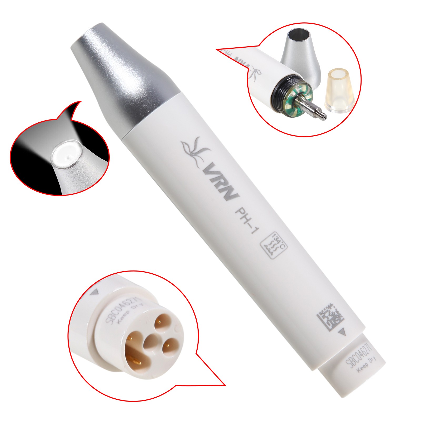 Ultrasonic Piezo Scaler Handpiece HW-3H HW-5L LED Fit EMS DTE SATELEC Woodpecker