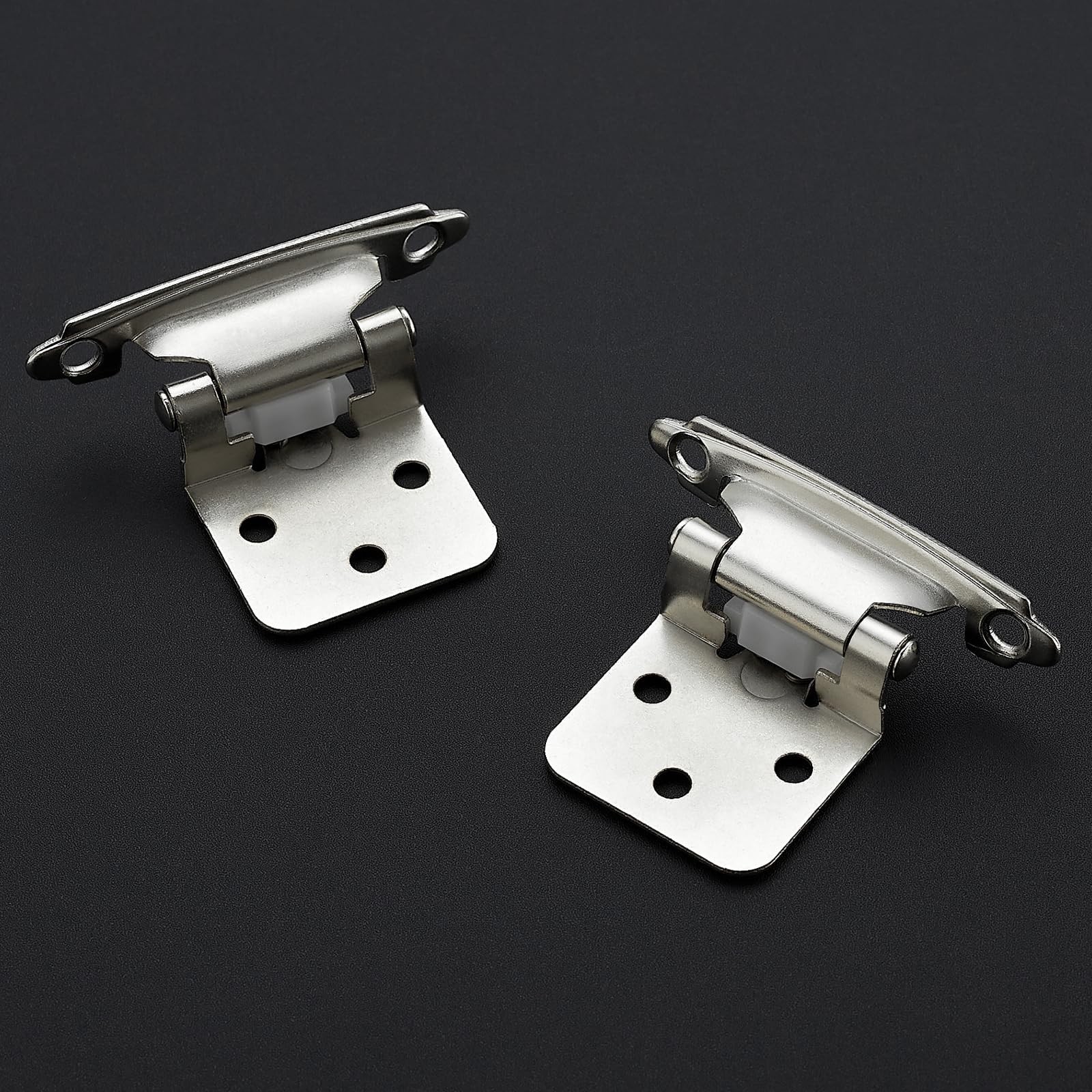 20 Pack 10 Pair Brushed Nickel Cabinet Hinges, 1/2″ Overlay Kitchen Hinges | …