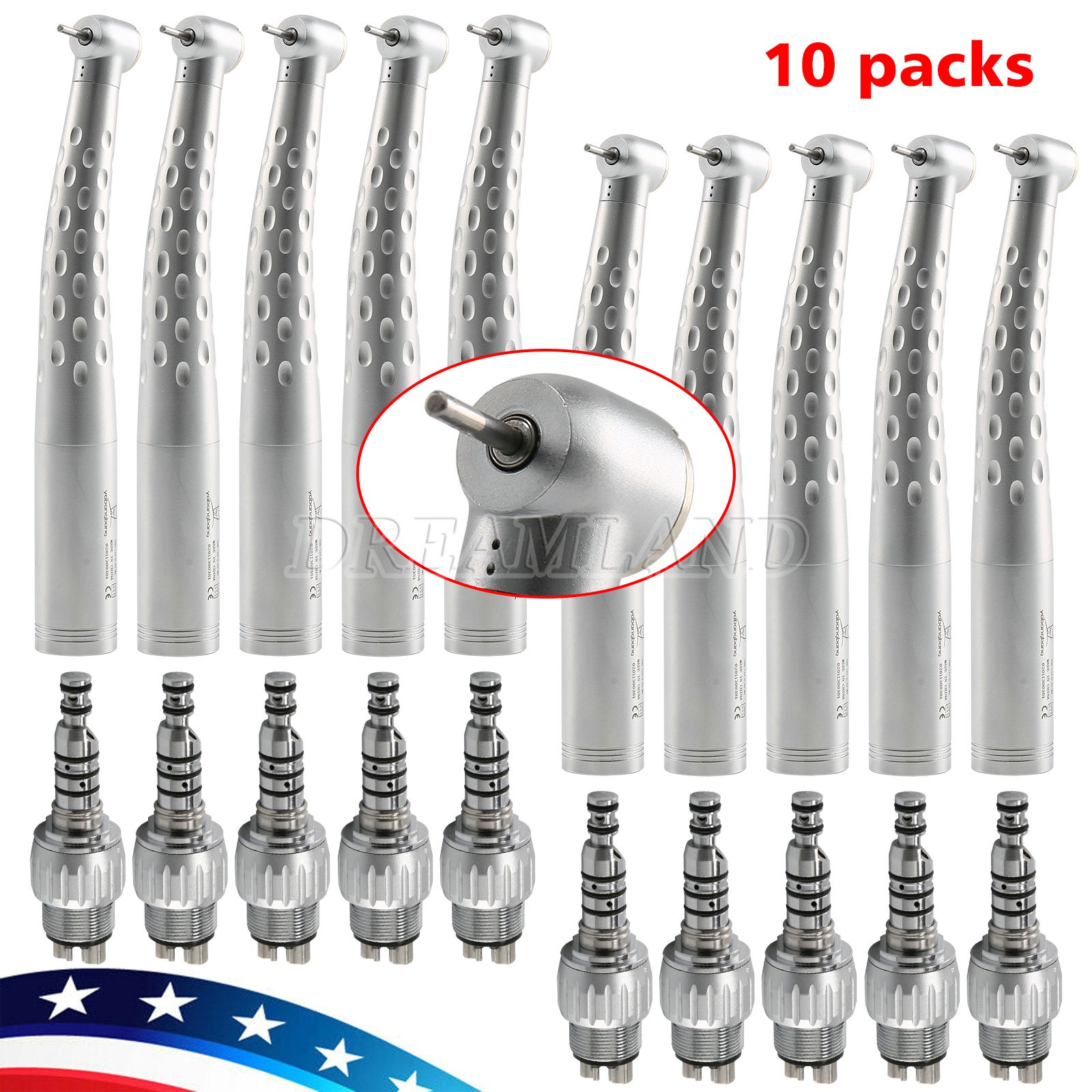 KAVO Style Dental High Speed Handpiece + 4 Hole Quick Coupler 360° Swivel