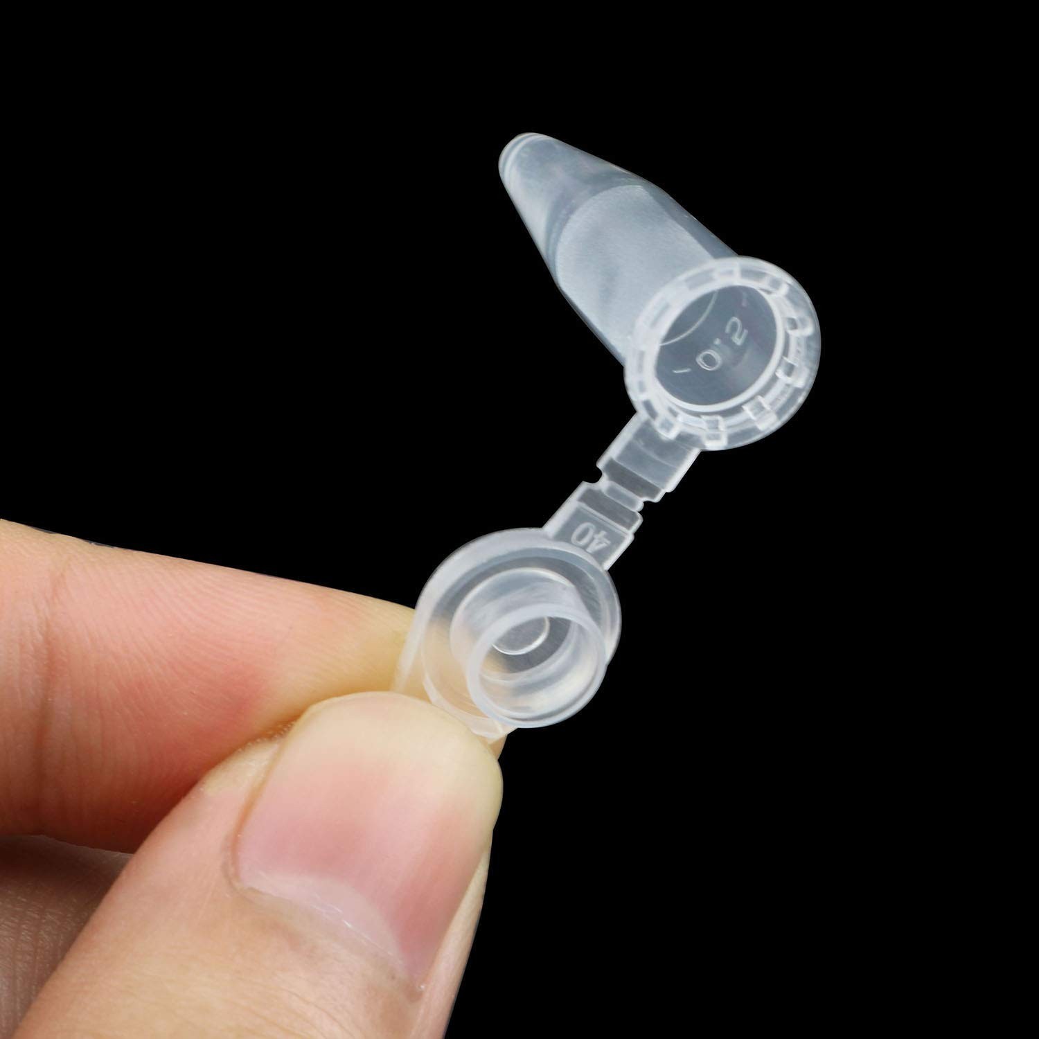 Tegg 200PCS 0.5ml Microcentrifuge Tubes with Attached Lids Clear