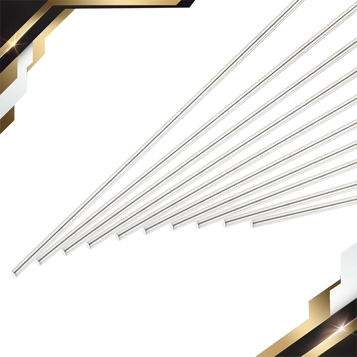 10Pack 2mm x 100mm Stainless Steel Round Rod Metal Solid Shaft Rods Lathe Bar