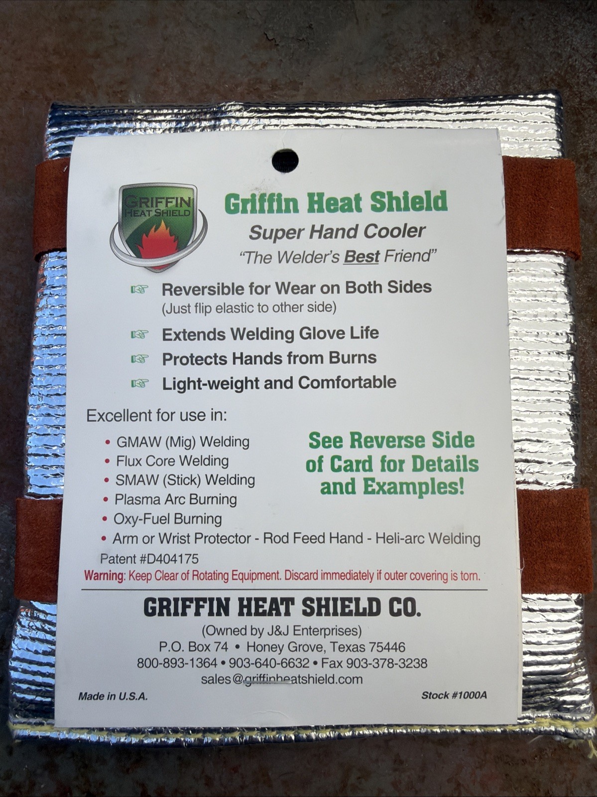 Griffin Heat Shields 1000A Light Weight Pliable Super Hand Cooler, 6 x 7 in